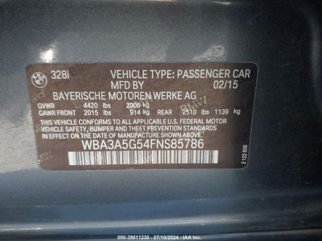 WBA3A5G54FNS85786 BMW 328I