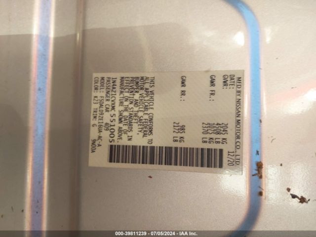 1N4AZ1CVXMC551005 Nissan Leaf Sv 40 Kwh