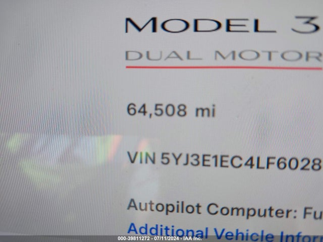 Tesla Model 3 Performance Dual Motor All-wheel Drive 2020 5YJ3E1EC4LF602803 Image 15
