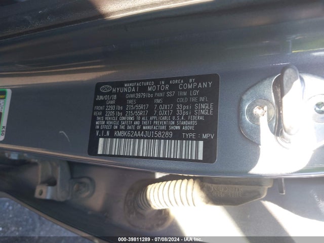 Hyundai Kona Sel 2018 KM8K62AA4JU158289 Image 9