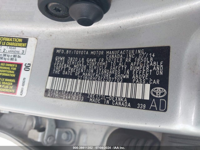 Toyota COROLLA LE 2014 2T1BURHE6EC207703 Image 9