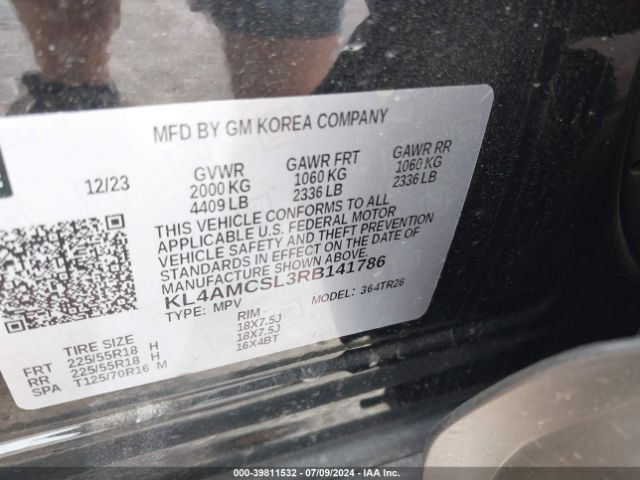 KL4AMCSL3RB141786 Buick Encore Gx Preferred Awd