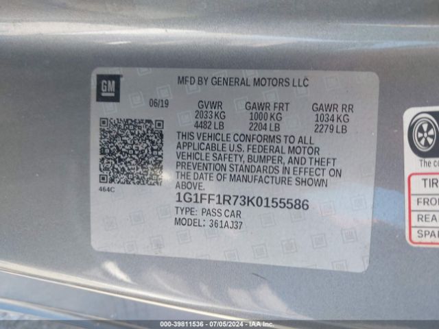 1G1FF1R73K0155586 Chevrolet Camaro 1ss
