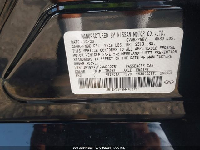 JN1EV7BP9MM702751 Infiniti Q50 LUXE