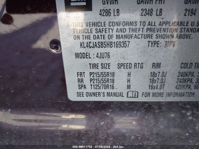 KL4CJASB5HB169357 Buick Encore Preferred