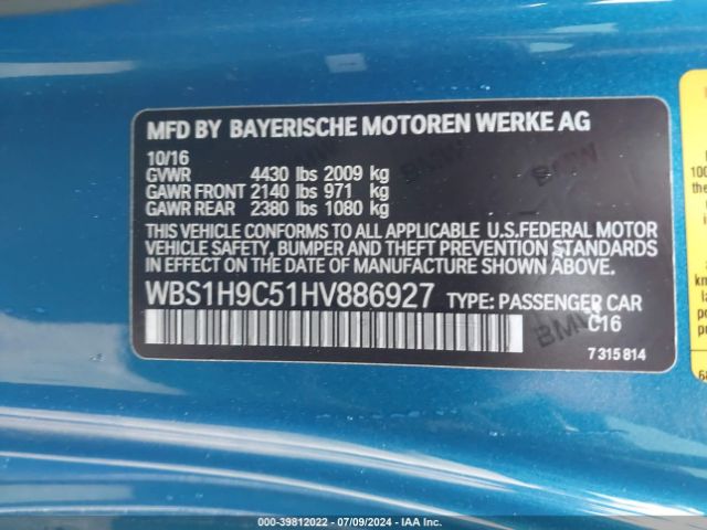 WBS1H9C51HV886927 BMW M2