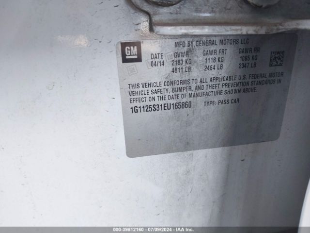 1G1125S31EU165860 Chevrolet Impala 2lt