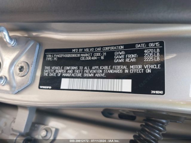 LYV402FK6GB096638 Volvo S60 Inscription T5 Drive-e Premier