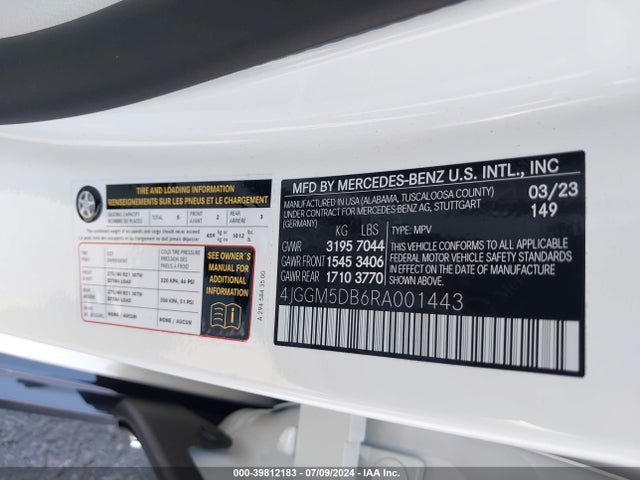 4JGGM5DB6RA001443 Mercedes-Benz Amg Eqe Suv 4matic