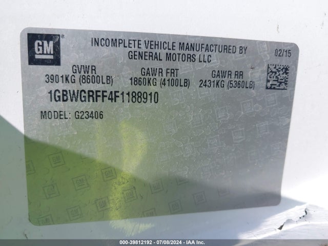1GBWGRFF4F1188910 Chevrolet Express 2500 Lt