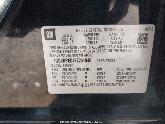 1GCVKPEC4FZ251846 Chevrolet Silverado 1500 Ls