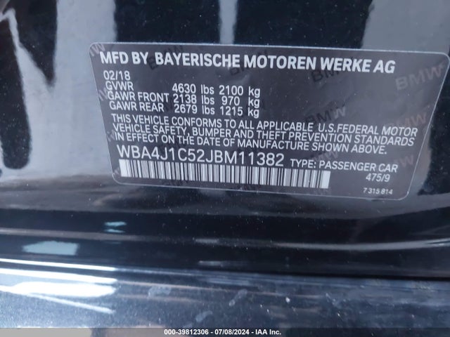 WBA4J1C52JBM11382 BMW 430i Gran Coupe