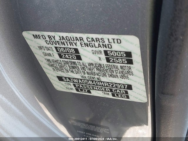 2009 JAGUAR XF SAJWA05B49HR22997 Photo 8