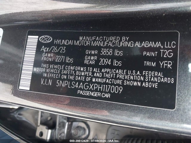 Hyundai ELANTRA SEL 2023 5NPLS4AGXPH117009 Image 9