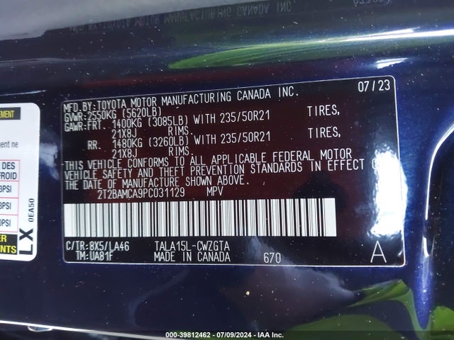 2T2BAMCA9PC031129 Lexus Rx 350 Luxury