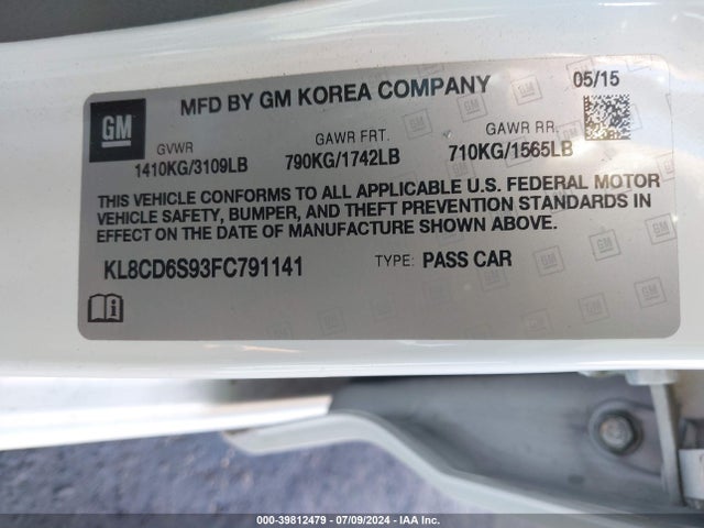 Chevrolet Spark 1lt Cvt 2015 KL8CD6S93FC791141 Image 9