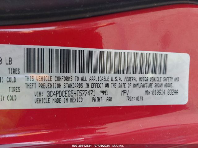 3C4PDCEG5HT577471 Dodge JOURNEY GT