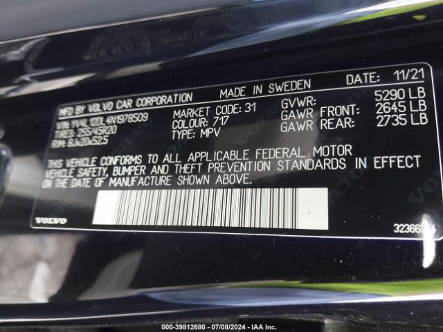 YV4L12DL4N1978509 Volvo Xc60 B5 Inscription