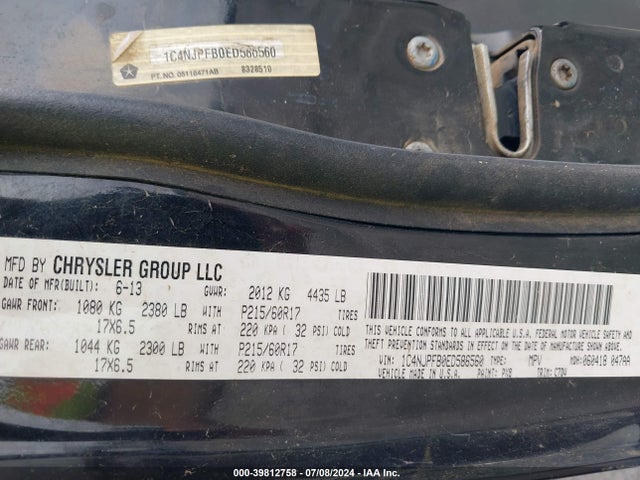 1C4NJPFB0ED586560 Jeep Patriot Latitude