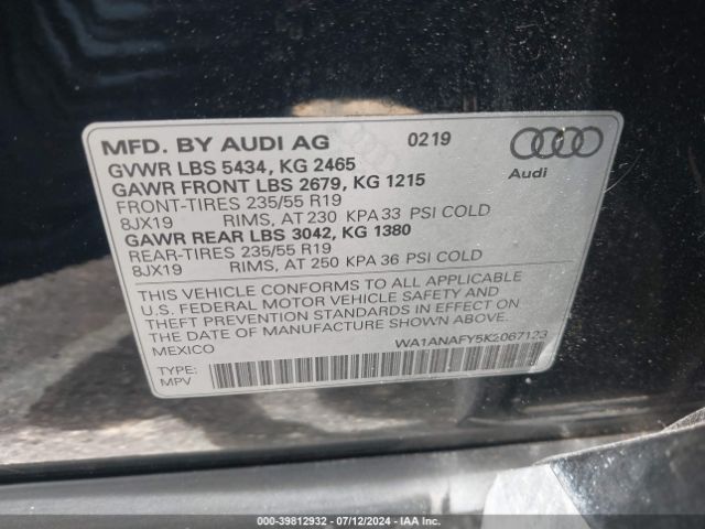 WA1ANAFY5K2067123 Audi Q5 45 Premium