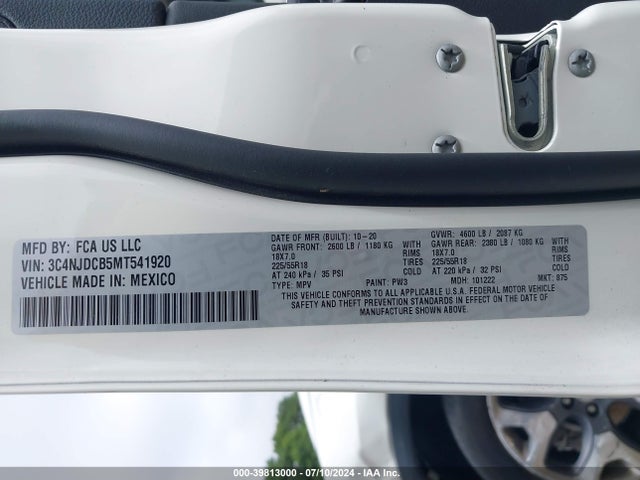 Jeep Compass Limited 4x4 2021 3C4NJDCB5MT541920 Image 9