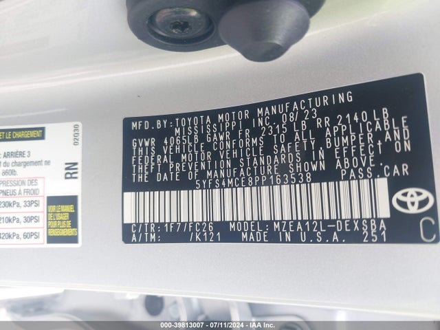 Toyota COROLLA SE 2023 5YFS4MCE8PP163538 Image 9
