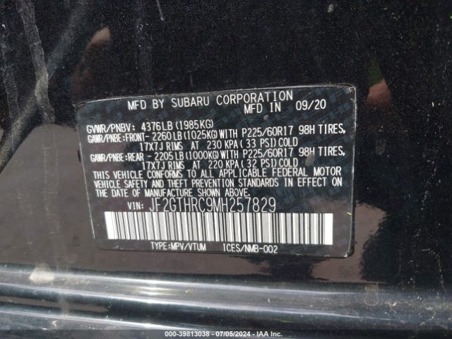JF2GTHRC9MH257829 Subaru Crosstrek Sport