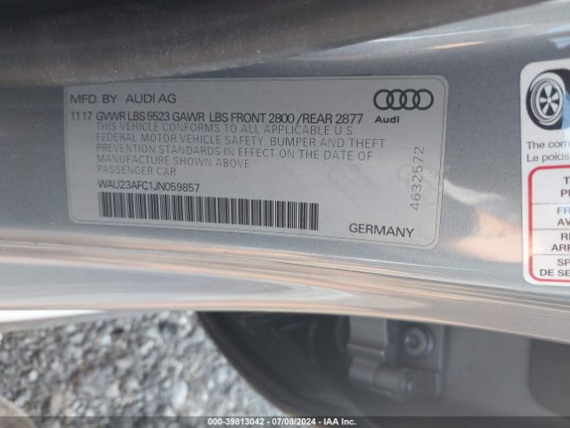 WAU23AFC1JN059857 Audi A7 3.0t Premium Plus