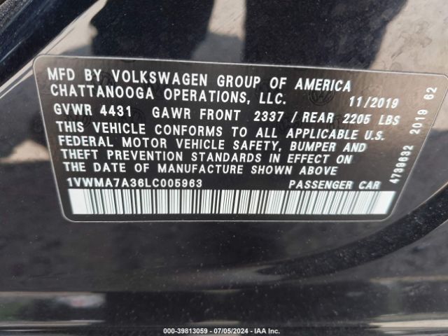 1VWMA7A36LC005963 Volkswagen Passat 2.0t R-line
