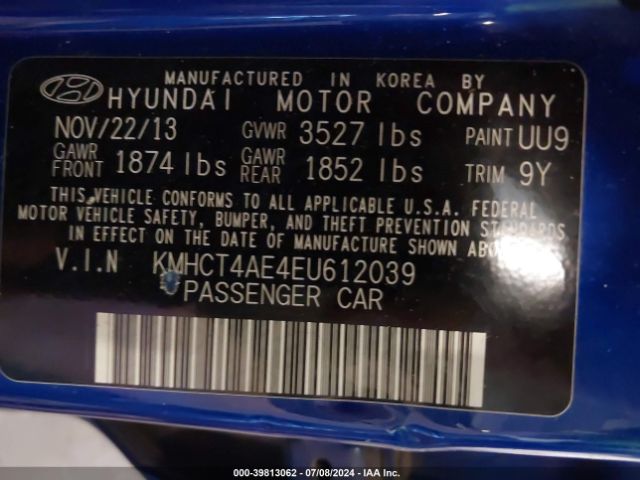 KMHCT4AE4EU612039 Hyundai ACCENT GLS