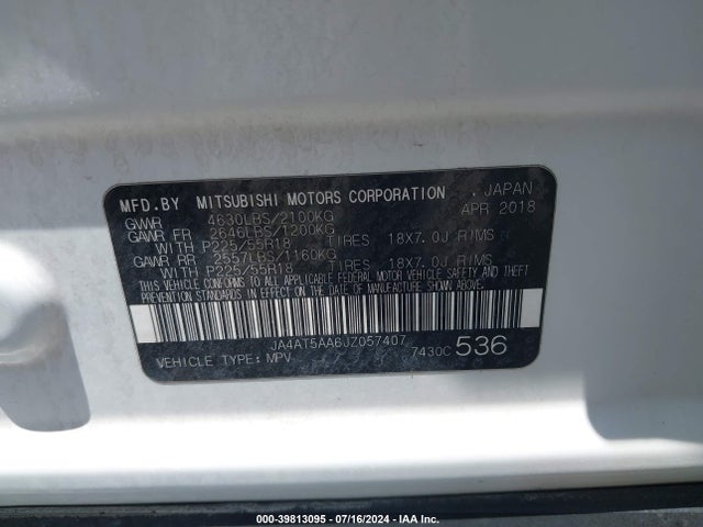 2018 MITSUBISHI ECLIPSE CROSS JA4AT5AA6JZ057407 Photo 8