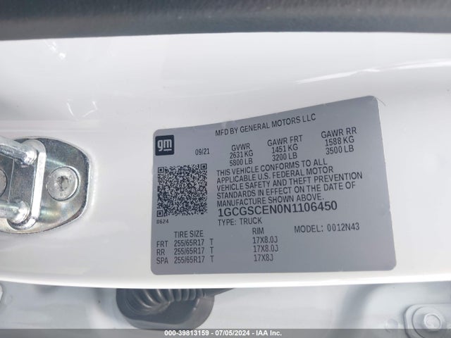 1GCGSCEN0N1106450 Chevrolet Colorado 2wd  Short Box Lt