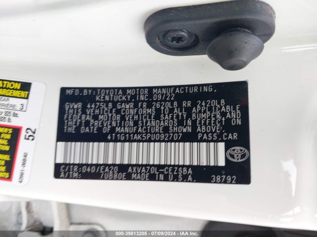 Toyota CAMRY SE 2023 4T1G11AK5PU092707 Image 9