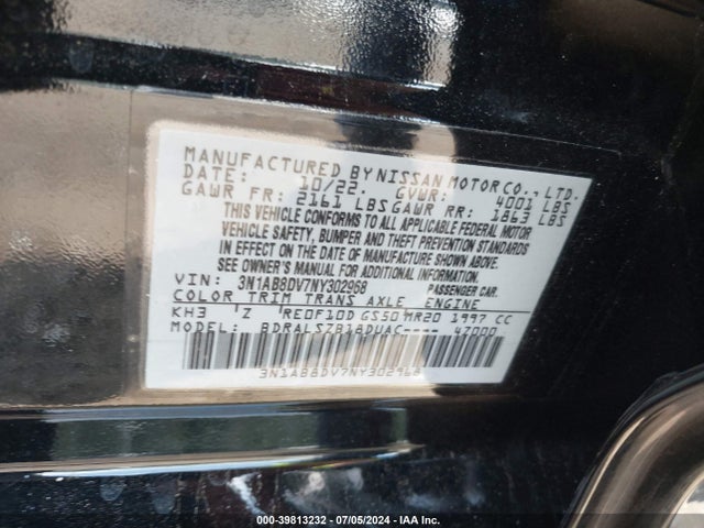 Nissan Sentra Sr Xtronic Cvt 2022 3N1AB8DV7NY302968 Image 9