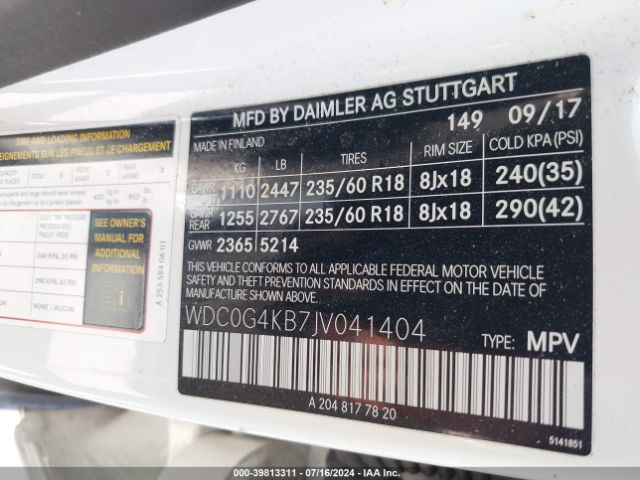 WDC0G4KB7JV041404 Mercedes-Benz Glc 300 4matic
