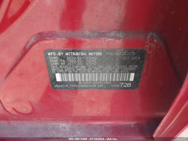 ML32A3HJ2EH011582 Mitsubishi MIRAGE DE
