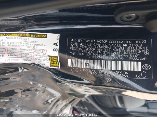 Toyota Corolla Hybrid Le 2024 JTDBCMFE5R3033890 Image 9