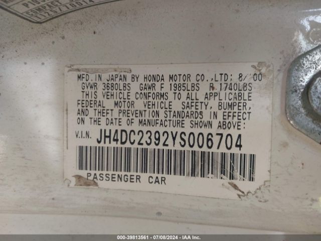 1997 ACURA INTEGRA JH4DC2392YS006704 Photo 8