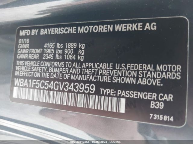 WBA1F5C54GV343959 BMW 228I
