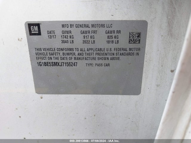 Chevrolet Cruze Lt Auto 2018 1G1BE5SMXJ7156247 Image 9