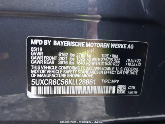 5UXCR6C56KLL28861 BMW X5 Xdrive40i