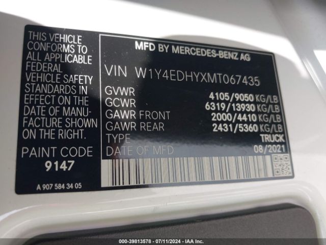 W1Y4EDHYXMT067435 Mercedes-Benz Sprinter 2500 High Roof V6