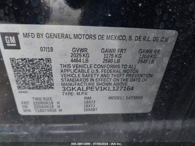 3GKALPEV1KL127164 GMC Terrain Slt