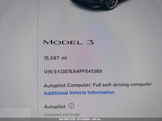 2023 TESLA MODEL 3 5YJ3E1EA4PF541389 Photo 6
