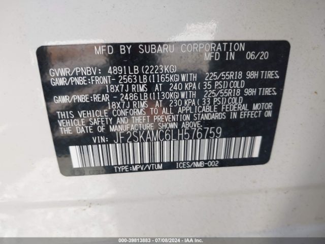 JF2SKAMC6LH576759 Subaru Forester Sport