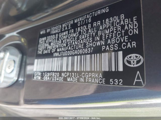 VNKJTUD30GA060637 Toyota YARIS LE