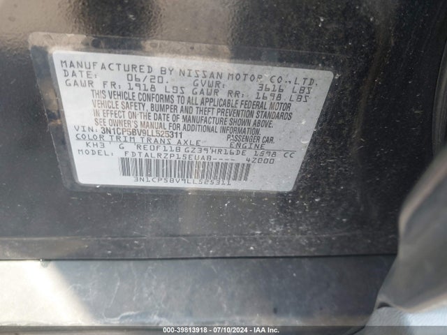 Nissan Kicks S Xtronic Cvt 2020 3N1CP5BV9LL525311 Image 9