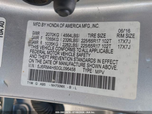 5J6RM4H50GL096458 Honda CR-V EX