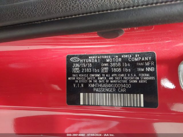 KMHTH6AB4KU009400 Hyundai Veloster Turbo