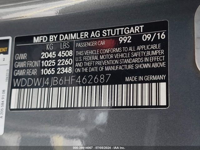 WDDWJ4JB6HF462687 Mercedes-Benz C 300